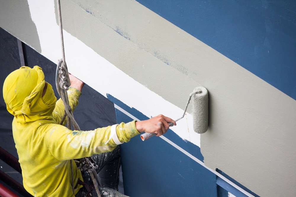 Commercial painting work in a professional interior